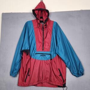Vintage Jansport Pullover Jacket Mens XL Hooded Packable Nylon 90s Outdoor